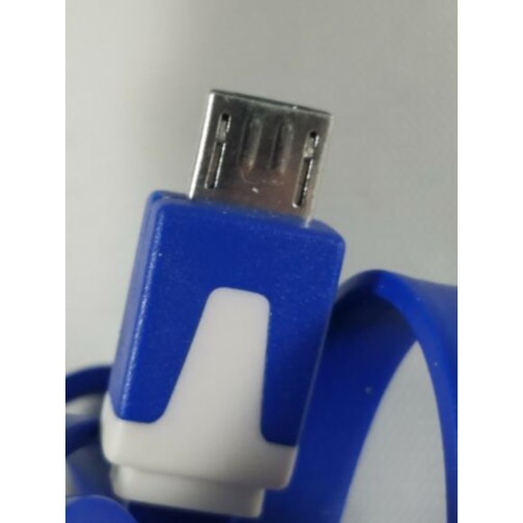WIRELESS GEAR USB Sync & Charge Flat Cable Droid Samsung LG Blue Ribbon - Picture 3 of 4